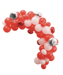 Ballon port med røde og hvide balloner i danske farver