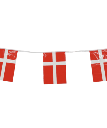 Flagguirlande med 12 danmarks flag